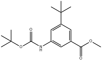 Benzoic acid, 3-[[(1,1-dimethylethoxy)carbonyl]amino]-5-(1,1-dimethylethyl)-, methyl ester Structure