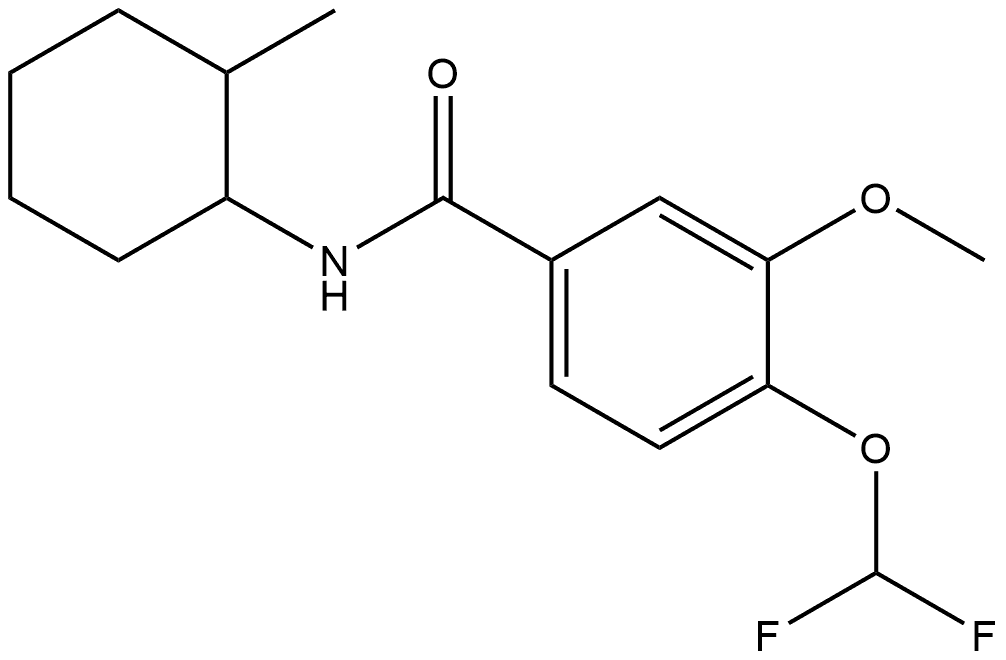 4-(Difluoromethoxy)-3-methoxy-N-(2-methylcyclohexyl)benzamide 结构式