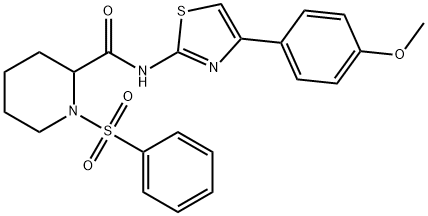 2-Piperidinecarboxamide, N-[4-(4-methoxyphenyl)-2-thiazolyl]-1-(phenylsulfonyl)- Structure