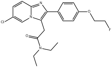 2-(6-CHLORO-2-(4-(2-FLUOROETHOXY)PHENYL)IMIDAZO[1,2-Α]PYRI-DIN-3-YL)-N,N-DIETHYLACETAMIDE, 1009080-32-3, 结构式