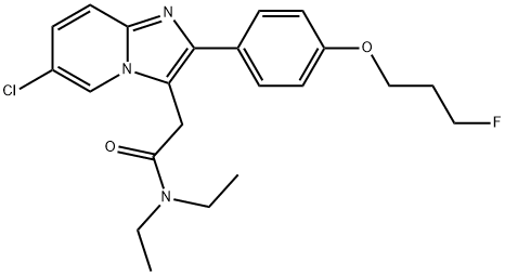 2-(6-CHLORO-2-(4-(3-FLUOROPROPOXY)PHENYL)IMIDAZO[1,2-Α]PYRIDINE-3-YL)- N,N-DIETHYLACETAMIDE, 1009080-39-0, 结构式