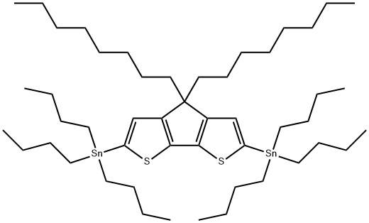 (4,4-dioctyl-4H-cyclopenta[1,2-b:5,4-b']dithiophene-2,6-diyl)bis(tributylstannane) Structure
