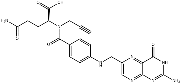 L-Glutamine, N2-[4-[[(2-amino-3,4-dihydro-4-oxo-6-pteridinyl)methyl]amino]benzoyl]-N-2-propyn-1-yl- Structure
