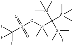 Methanesulfonic acid, 1,1,1-trifluoro-, [(fluorodimethylsilyl)bis(trimethylsilyl)methyl]dimethylsilyl ester Structure