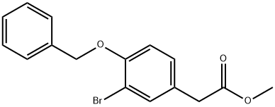 Benzeneacetic acid, 3-bromo-4-(phenylmethoxy)-, methyl ester Structure