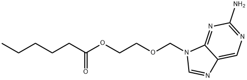 Hexanoic acid, 2-[(2-amino-9H-purin-9-yl)methoxy]ethyl ester Structure