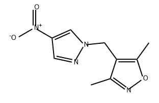 Isoxazole, 3,5-dimethyl-4-[(4-nitro-1H-pyrazol-1-yl)methyl]- Struktur