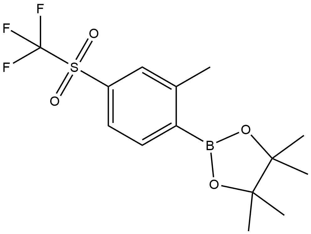 1,3,2-Dioxaborolane, 4,4,5,5-tetramethyl-2-[2-methyl-4-[(trifluoromethyl)sulfonyl]phenyl]- Struktur