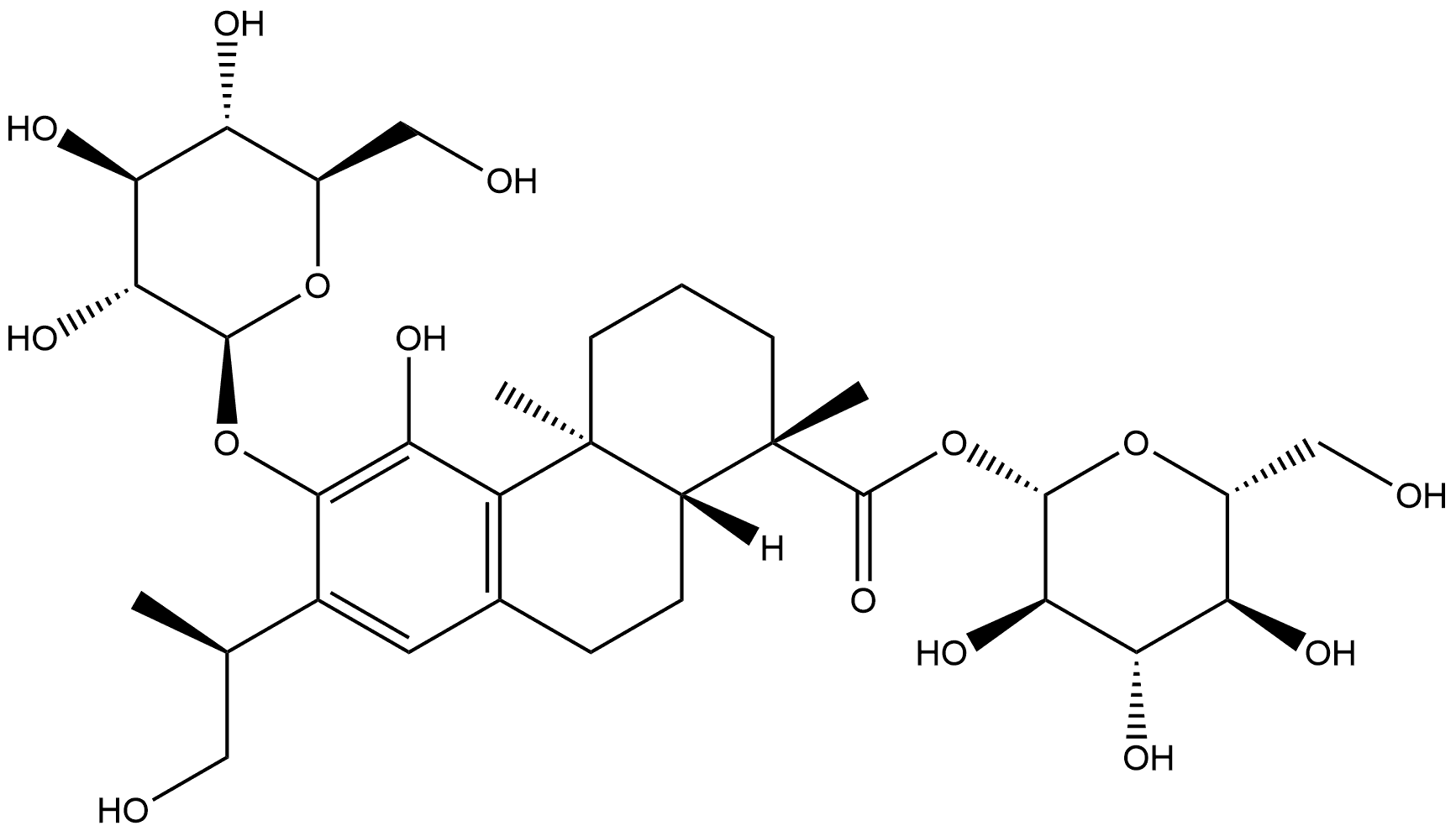 19-O-BETA-D-CARBOXYGLUCOPYRANOSYL-12-O-BETA-D-GLUCOPYRANOSYL, 1011714-20-7, 结构式