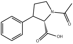 1-Acetyl-3-phenylpyrrolidine-2-carboxylic acid Struktur