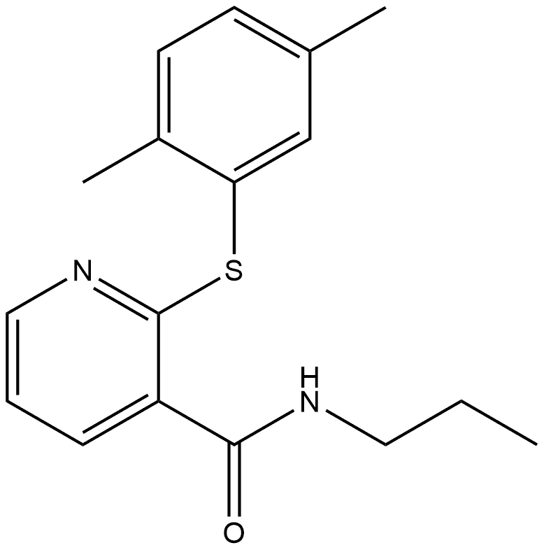 2-[(2,5-Dimethylphenyl)thio]-N-propyl-3-pyridinecarboxamide 结构式