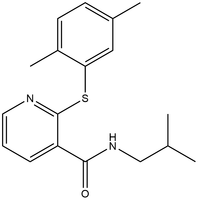 2-[(2,5-Dimethylphenyl)thio]-N-(2-methylpropyl)-3-pyridinecarboxamide 结构式