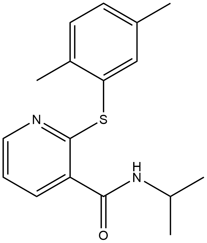 2-[(2,5-Dimethylphenyl)thio]-N-(1-methylethyl)-3-pyridinecarboxamide 结构式