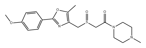 Ethanone, 2-[[[2-(4-methoxyphenyl)-5-methyl-4-oxazolyl]methyl]sulfinyl]-1-(4-methyl-1-piperazinyl)- Struktur