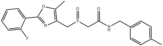 Acetamide, 2-[[[2-(2-fluorophenyl)-5-methyl-4-oxazolyl]methyl]sulfinyl]-N-[(4-methylphenyl)methyl]- Struktur