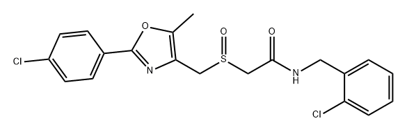 Acetamide, N-[(2-chlorophenyl)methyl]-2-[[[2-(4-chlorophenyl)-5-methyl-4-oxazolyl]methyl]sulfinyl]- Struktur