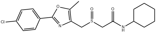 Acetamide, 2-[[[2-(4-chlorophenyl)-5-methyl-4-oxazolyl]methyl]sulfinyl]-N-cyclohexyl- Structure