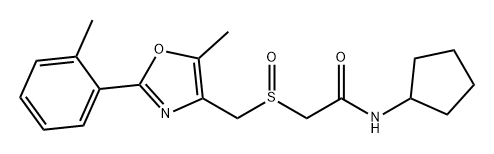 Acetamide, N-cyclopentyl-2-[[[5-methyl-2-(2-methylphenyl)-4-oxazolyl]methyl]sulfinyl]- Structure