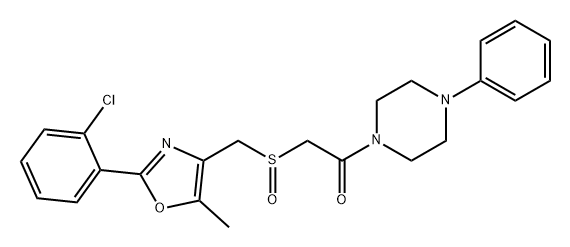 Ethanone, 2-[[[2-(2-chlorophenyl)-5-methyl-4-oxazolyl]methyl]sulfinyl]-1-(4-phenyl-1-piperazinyl)- Structure