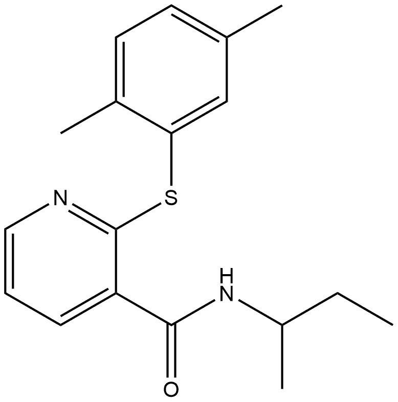 2-[(2,5-Dimethylphenyl)thio]-N-(1-methylpropyl)-3-pyridinecarboxamide 结构式