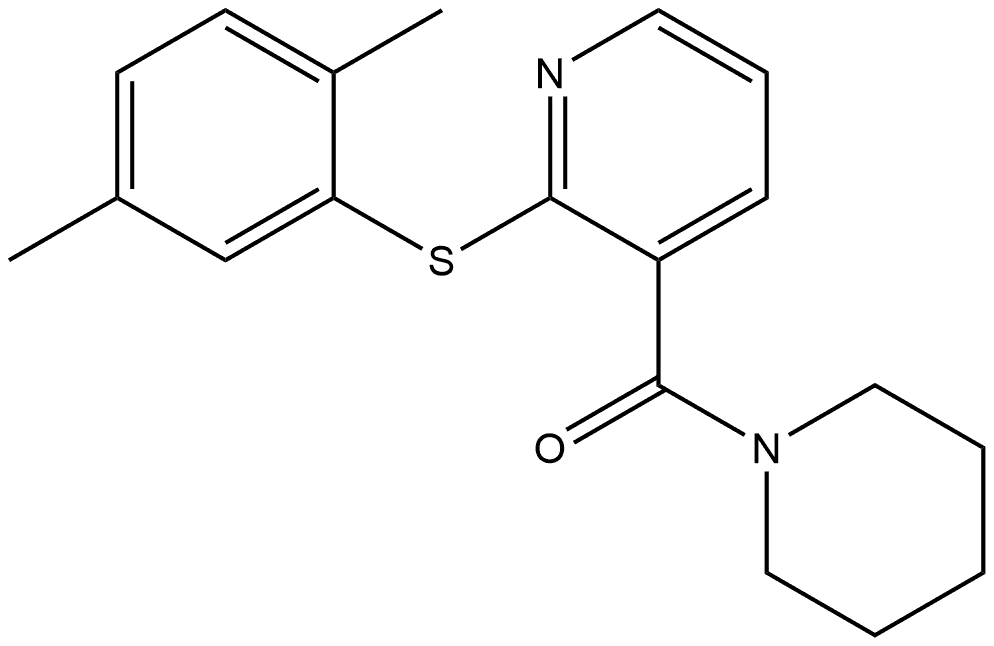 2-[(2,5-Dimethylphenyl)thio]-3-pyridinyl]-1-piperidinylmethanone 结构式