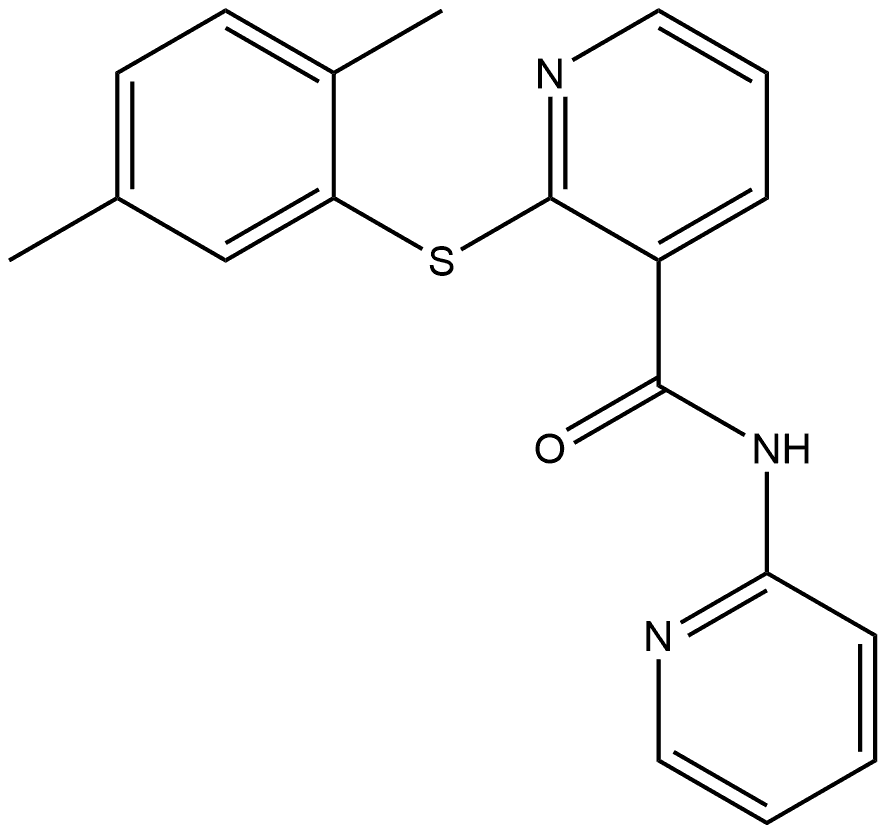 2-[(2,5-Dimethylphenyl)thio]-N-2-pyridinyl-3-pyridinecarboxamide 结构式