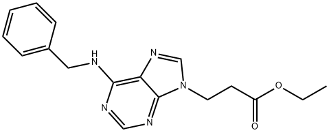 9H-Purine-9-propanoic acid, 6-[(phenylmethyl)amino]-, ethyl ester Structure