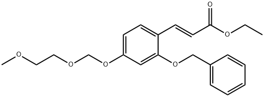 (E)-3-(2-(苄氧基)-4-((2-甲氧基乙氧基)甲氧基)苯基)丙烯酸乙酯 结构式
