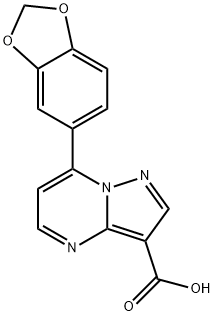 Pyrazolo[1,5-a]pyrimidine-3-carboxylic acid, 7-(1,3-benzodioxol-5-yl)- 结构式
