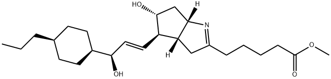 (3aR)-3,3aβ,4,5,6,6aβ-Hexahydro-5α-hydroxy-4β-[(1E,3S)-3-hydroxy-3-(4α-propylcyclohexan-1α-yl)-1-propenyl]cyclopenta[b]pyrrole-2-pentanoic acid methyl ester Structure
