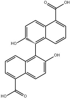 1,1'-Binaphthalene]-5,5'-dicarboxylic acid, 2,2'-dihydroxy-, (1R)- Struktur