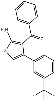 Methanone, [2-amino-4-[3-(trifluoromethyl)phenyl]-3-thienyl]phenyl-, 1018830-99-3, 结构式
