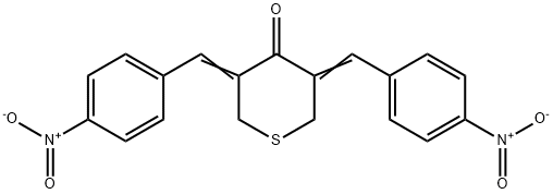 4H-Thiopyran-4-one, tetrahydro-3,5-bis[(4-nitrophenyl)methylene]- Structure
