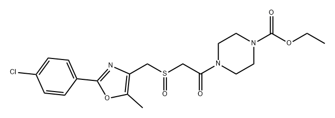 1-Piperazinecarboxylic acid, 4-[2-[[[2-(4-chlorophenyl)-5-methyl-4-oxazolyl]methyl]sulfinyl]acetyl]-, ethyl ester 结构式