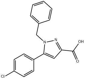 1-苄基-5-(4-氯苯基)-1H-吡唑-3-羧酸, 1020236-01-4, 结构式