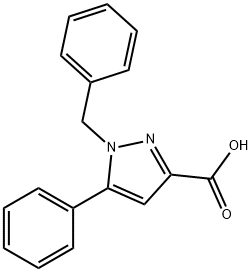 1H-Pyrazole-3-carboxylic acid, 5-phenyl-1-(phenylmethyl)- Struktur