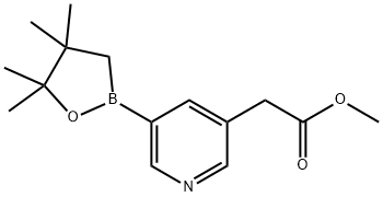 3-Pyridineacetic acid, 5-(4,4,5,5-tetramethyl-1,2-oxaborolan-2-yl)-, methyl ester Struktur