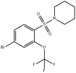 1-{[4-Bromo-2-(trifluoromethoxy)benzene]sulfonyl}piperidine 结构式
