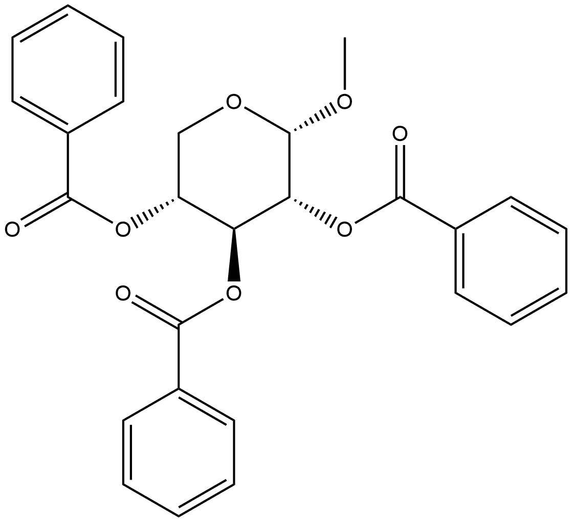 α-D-Xylopyranoside, methyl, 2,3,4-tribenzoate,10225-78-2,结构式