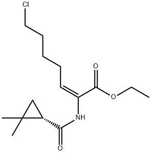 2-Heptenoic acid, 7-chloro-2-[[[(1S)-2,2-dimethylcyclopropyl]carbonyl]amino]-, ethyl ester, (2E)- Structure