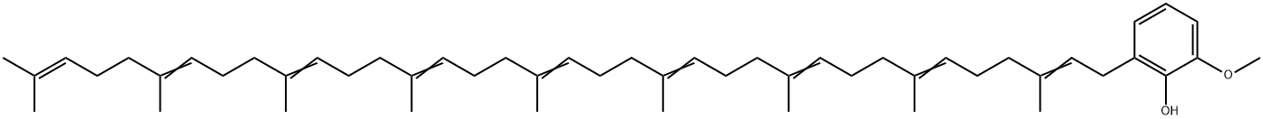2-メトキシ-6-(3,7,11,15,19,23,27,31,35-ノナメチル-2,6,10,14,18,22,26,30,34-ヘキサトリアコンタノナエニル)フェノール 化学構造式