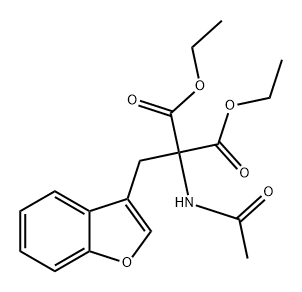 Propanedioic acid, 2-(acetylamino)-2-(3-benzofuranylmethyl)-, 1,3-diethyl ester Structure