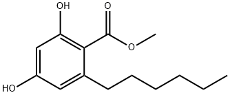 Benzoic acid, 2-hexyl-4,6-dihydroxy-, methyl ester Structure