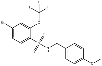 4-Bromo-N-[(4-methoxyphenyl)methyl]-2-(trifluoromethoxy)benzenesulfonamide 结构式