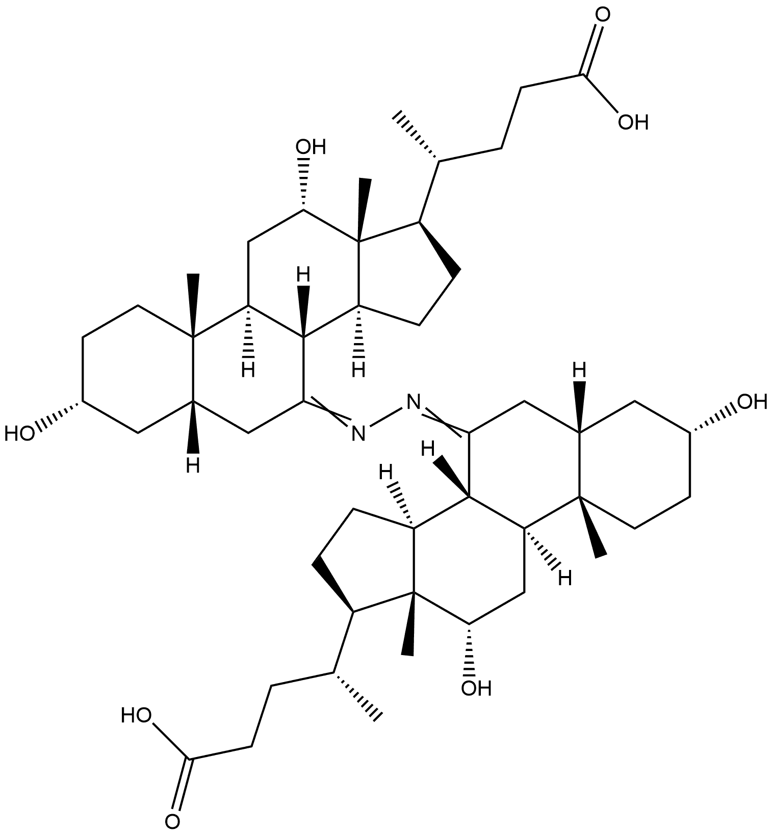 (3α,5β,12α)-(3′α,5′β,12′α)-7,7′-(1,2-Hydrazinediylidene)bis[3,12-dihydroxycholan-24-oic acid] Structure
