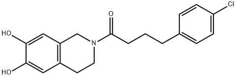 1-Butanone, 4-(4-chlorophenyl)-1-(3,4-dihydro-6,7-dihydroxy-2(1H)-isoquinolinyl)-,1025057-71-9,结构式