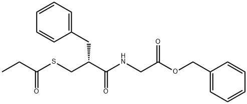 benzyl 2-(2-benzyl-3-(propionylthio)propanamido)acetate Structure