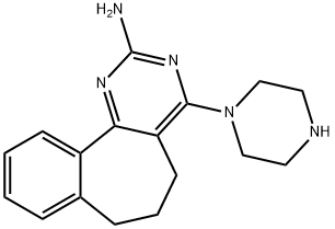 5H-Benzo[6,7]cyclohepta[1,2-d]pyrimidin-2-amine, 6,7-dihydro-4-(1-piperazinyl)- Struktur