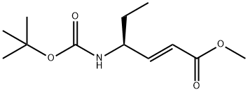 2-Hexenoic acid, 4-[[(1,1-dimethylethoxy)carbonyl]amino]-, methyl ester, (2E,4S)- Struktur