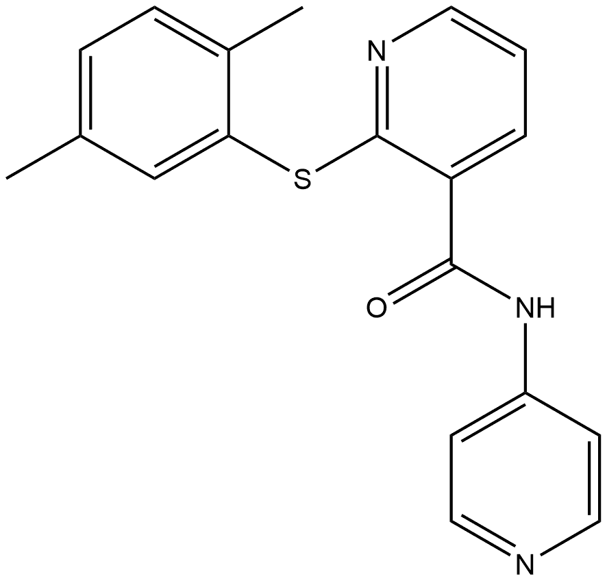 2-[(2,5-Dimethylphenyl)thio]-N-4-pyridinyl-3-pyridinecarboxamide 结构式